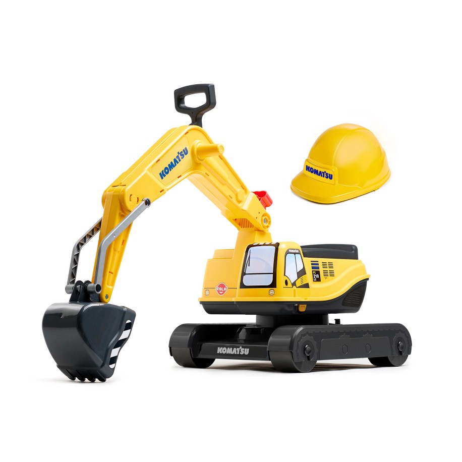 Komatsu Digger Excavator Ride-on Toy With Storage & Helmet, Construction Vehicle for Kids Ages +3 FA146