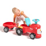 2-in-1 Toddler Push Walker Ride-On Toy with Trailer, Storage & Horn, Baby Walking Aid & Ride-On Tractor Ages 1-3 FA900C