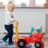 2-in-1 Toddler Push Walker Ride-On Toy with Trailer, Storage & Horn, Baby Walking Aid & Ride-On Tractor Ages 1-3 FA900C