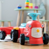 2-in-1 Toddler Push Walker Ride-On Toy with Trailer, Storage & Horn, Baby Walking Aid & Ride-On Tractor Ages 1-3 FA900C