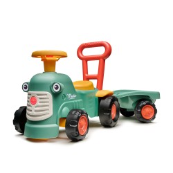 Toddler Push Ride-On Toy Tractor with Trailer, Storage & Horn for Kids Ages 1-3 FA901C