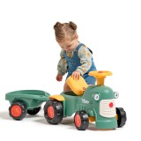Toddler Push Ride-On Toy Tractor with Trailer, Storage & Horn for Kids Ages 1-3 FA901C