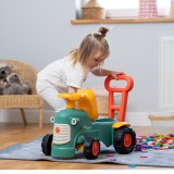 Toddler Push Ride-On Toy Tractor with Trailer, Storage & Horn for Kids Ages 1-3 FA901C