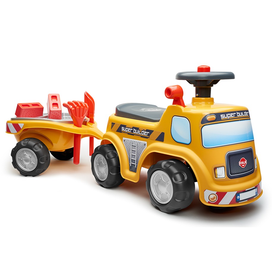 Toddler Push Ride-on Truck "Super Builder" with Trailer&Sand Playset, Construction Vehicle Toy for Kids Ages 1-3 FA706C
