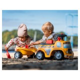 Toddler Push Ride-on Truck "Super Builder" with Trailer&Sand Playset, Construction Vehicle Toy for Kids Ages 1-3 FA706C