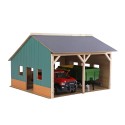 Kids Globe 1:16 scale Wooden Farm Shed Toy For 2 Tractors with Hayloft KG610338