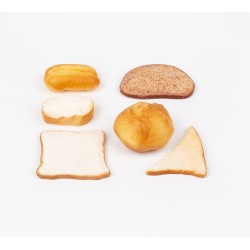 Realistic Bread Play Food Set for Toddlers, 6-Piece Play Kitchen Food for Ages 2+ LAP41094