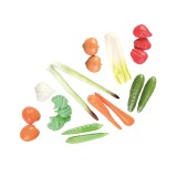 Fruits & Vegetables Spring Play Food Set, 21-piece Realistic Pretend Food Toys for Toddlers Ages 2+ LAP41045