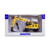 Universal Hobbies 1/50 Scale Komatsu PW148-11 Wheeled Excavator w/Standard Bucket & Hydraulic Breaker Diecast Replica UH8163