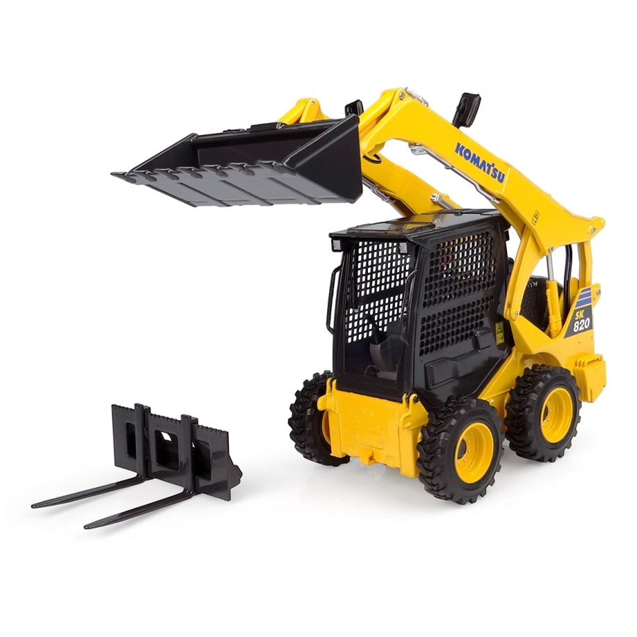 Universal Hobbies 1:25 scale Komatsu SK820 Skid Steer Loader w/Fork and Bucket Diecast Replica UH8177