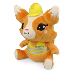 Komatsu Fox Soft Plush Toy "Kitsune" Mascot with Safety Helmet and Vest UHK1161