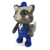 Komatsu Raccoon Soft Plush Toy "Tanuki" Mascot with Blue Overalls & Cap UHK1162
