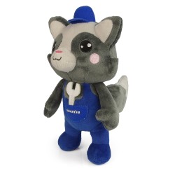 Komatsu Raccoon Soft Plush Toy "Tanuki" Mascot with Blue Overalls & Cap UHK1162
