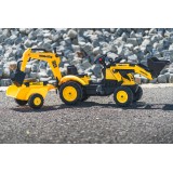 Komatsu Pedal Tractor Ride-On Toy with Front Loader, Rear Excavator & Detachable Trailer for Kids Ages 2+ FA2076N