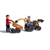 Case CE 580 Super N Pedal Tractor Ride-On Toy with Front Loader, Rear excavator & Dumper Trailer for Kids Ages 3+ FA997W