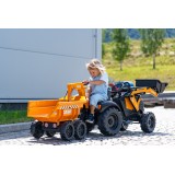 Case CE 580 Super N Pedal Tractor Ride-On Toy with Front Loader, Rear excavator & Dumper Trailer for Kids Ages 3+ FA997W