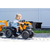 Case CE 580 Super N Pedal Tractor Ride-On Toy with Front Loader, Rear excavator & Dumper Trailer for Kids Ages 3+ FA997W
