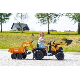 Case CE 580 Super N Pedal Tractor Ride-On Toy with Front Loader, Rear excavator & Dumper Trailer for Kids Ages 3+ FA997W