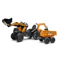 Case CE 580 Super N Pedal Tractor Ride-On Toy with Front Loader, Rear excavator & Dumper Trailer for Kids Ages 3+ FA997W