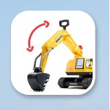 Komatsu Digger Excavator Ride-on Toy With Storage & Helmet, Construction Vehicle for Kids Ages +3 FA146