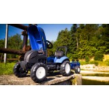 New Holland T6 Pedal Tractor by Falk with Trailer and Opening Hood, Ride-on for Kids ages 2+ FA3080AB