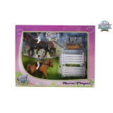 Kids Globe 1:24 Scale 2 Horses with Riders and Accessories Playset KG640072