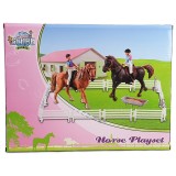 Kids Globe 1:24 Scale 2 Horses with Riders and Accessories Playset KG640072