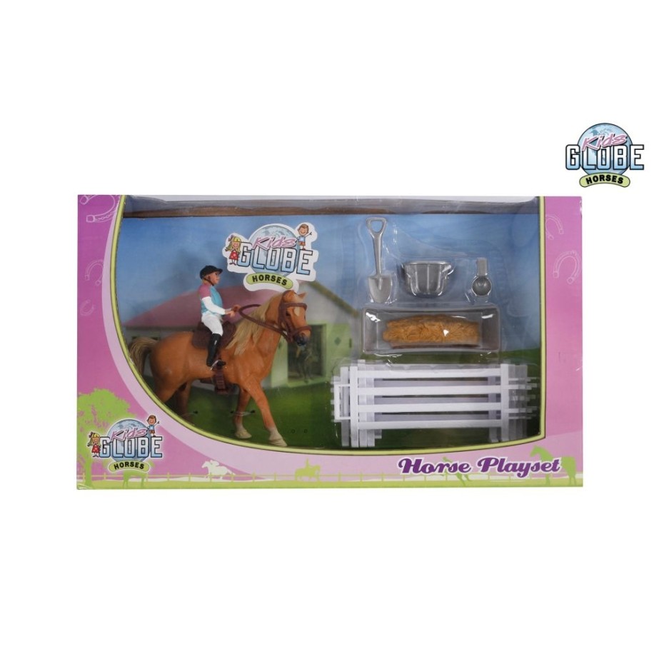 Kids Globe 1:24 Scale Brown Horse with Rider and Accessories KG640073