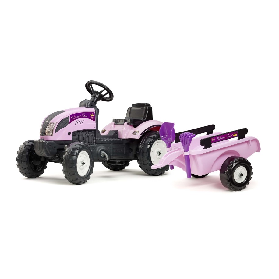 Ride-on Toy Princess Trac Pedal Tractor with Trailer, Rake and Shovel, for ages 2-5 Years, FA2056C