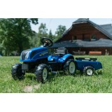 New Holland T6 Pedal Tractor by Falk with Trailer and Opening Hood, Ride-on for Kids ages 2+ FA3080AB