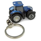 New Holland T7.300 Blue Power Tractor Metal Keychain Universal Hobbies UH5887