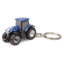 New Holland T7.300 Blue Power Tractor Metal Keychain Universal Hobbies UH5887