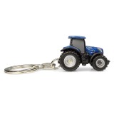 New Holland T7.300 Blue Power Tractor Metal Keychain Universal Hobbies UH5887