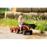 Falk Kubota M7171 Pedal Tractor with Front Loader and Trailer, Ride-on + 2 years FA2065AM