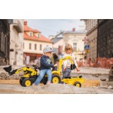 Komatsu Pedal Tractor Ride-On Toy with Front Loader, Rear Excavator & Detachable Trailer for Kids Ages 2+ FA2076N