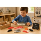 Realistic Fish Play Food Set for Toddlers, 12-Piece Play Kitchen Food for Ages 2+