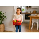 Basket of 12 Assorted Vegetables Pretend Food Playset for Toddlers and Kids Ages 2+,  Educational Toy Set with Basket LAP53832